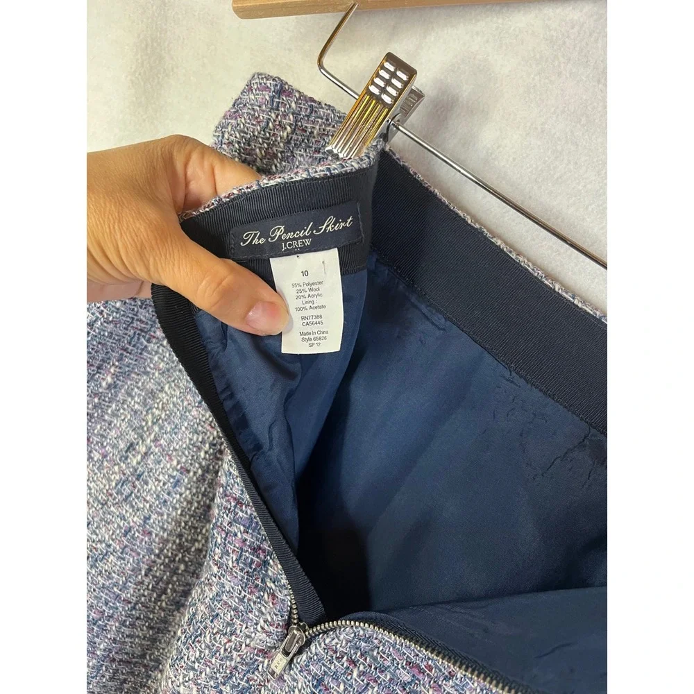 J CREW Tweed Pencil Skirt Sz 10
